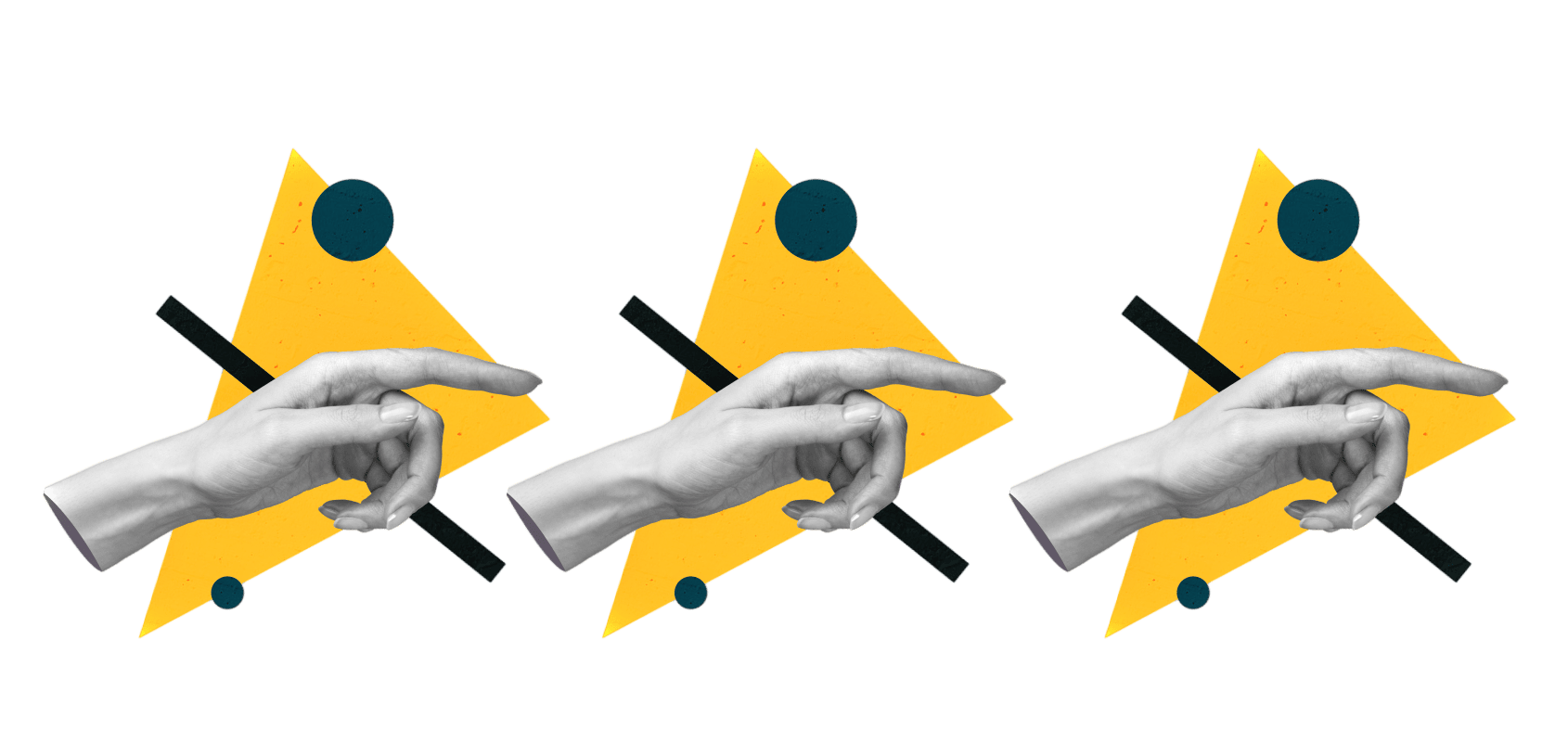 graphic illustration of hands pointing
